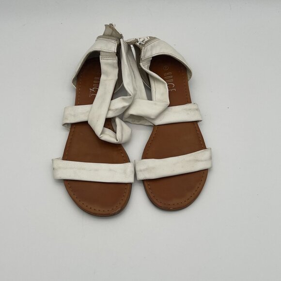 Rouge White Gladiator Sandals Womens Size 7 With Back Zipper Closure - Picture 4 of 6